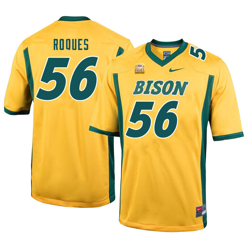 Men #56 Loshiaka Roques North Dakota State Bison College Football Jerseys Sale-Yellow - Click Image to Close